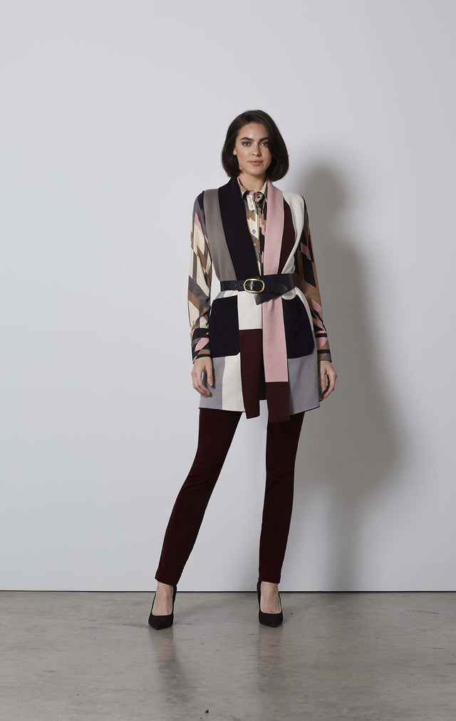 TRIBECA-RUFFLED SILK PRINT BLOUSE-5-TP-1936-ON MODEL