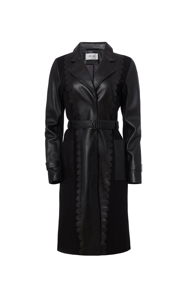 Vanguard - Scalloped Leather & Ponte Trench
