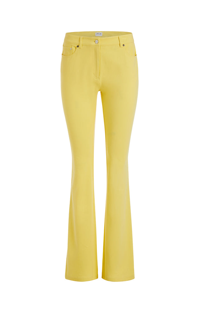 Sunny - Yellow Stretch Cotton Twill Jeans - IMAGE