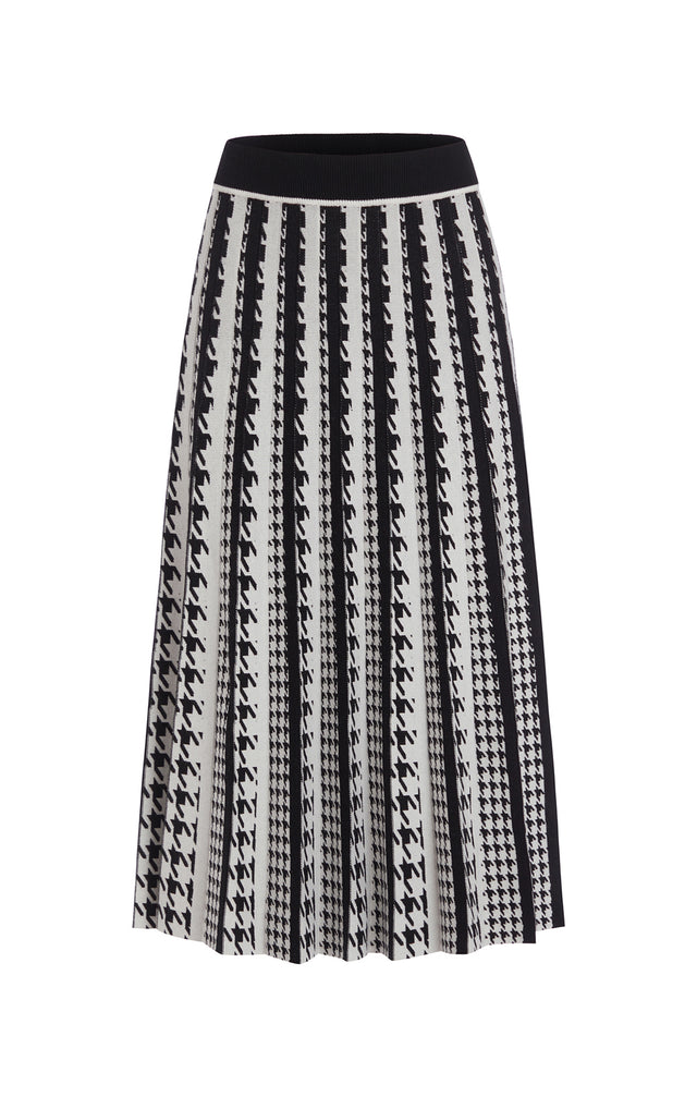Anna Karina - Pleated Knit Jacquard Skirt - IMAGE