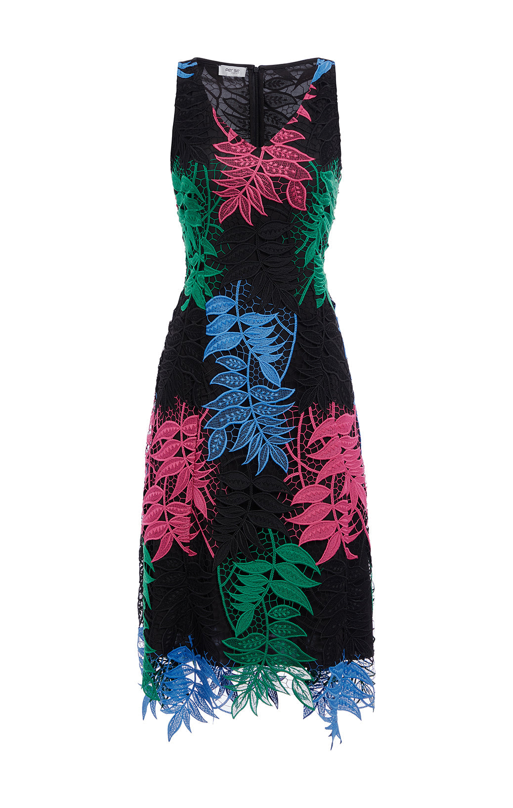 Solarium - Embroidered Floral Cutwork Dress - Product Image