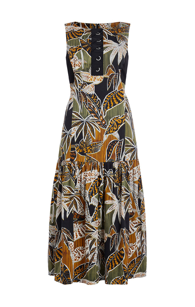 Picasso - Silk-Rich Tropical Print Dress - Product Image