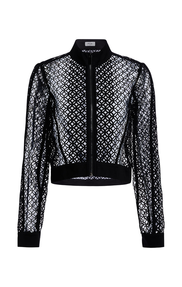Tempranillo - Zipper-Front Lace Jacket - Product Image