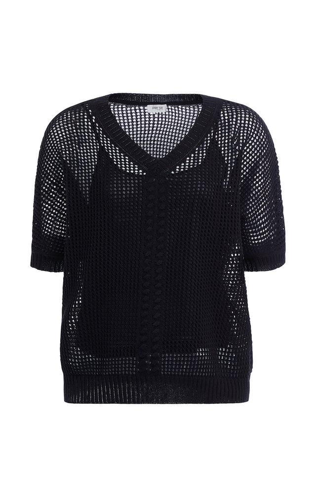 Balance-Blk - Organic Cotton Reversible Knit Top With Cami - Product Image