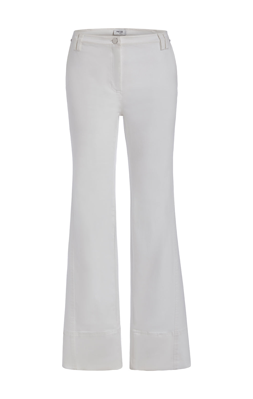 Finesse-Wht - Flap-Pocket, Double-Weave Pants - Product Image