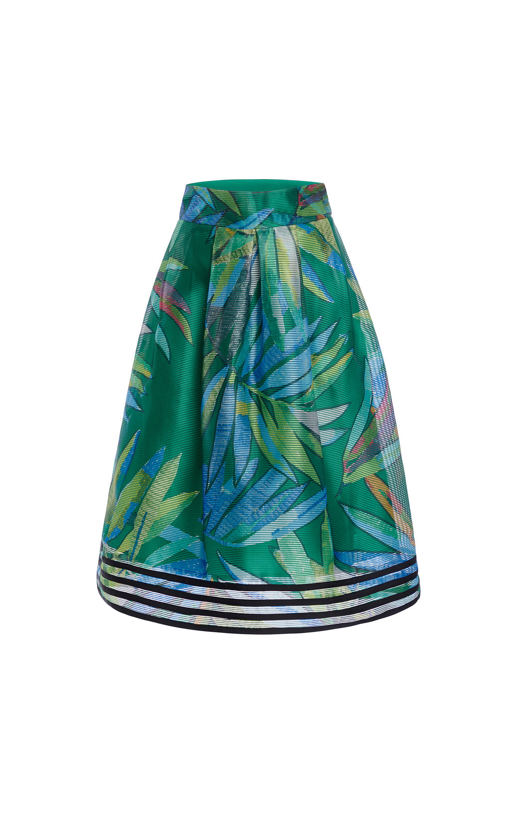 Iberia - Embroidered White Cotton Sateen Skirt - Product Image