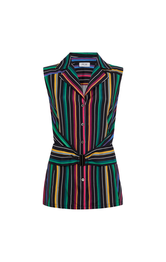 Parade - Colorful Placed Pinstripe Blouse - Product Image