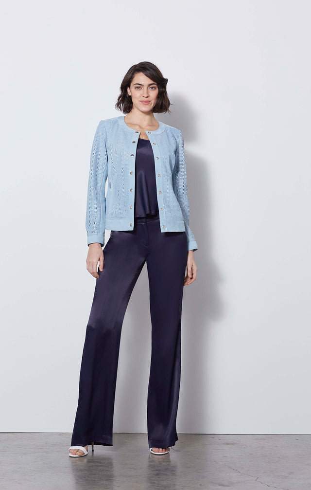 Cirrus - Laser-cut European Leather Jacket - On Model