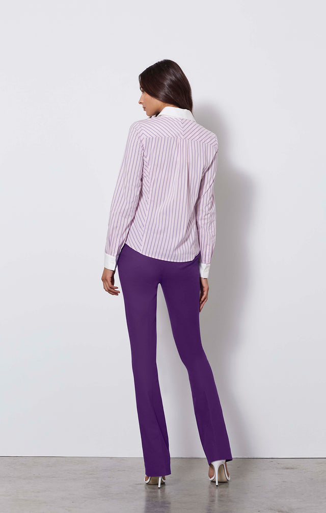 Sylph-pur - Purple Stretch Trousers - On Model