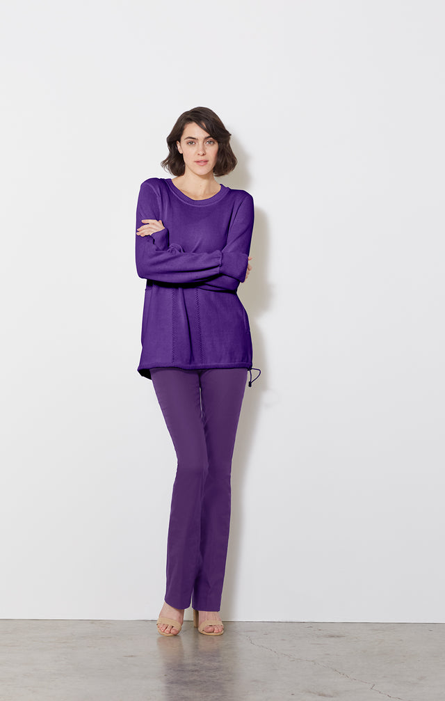 Sylph-pur - Purple Stretch Trousers - On Model