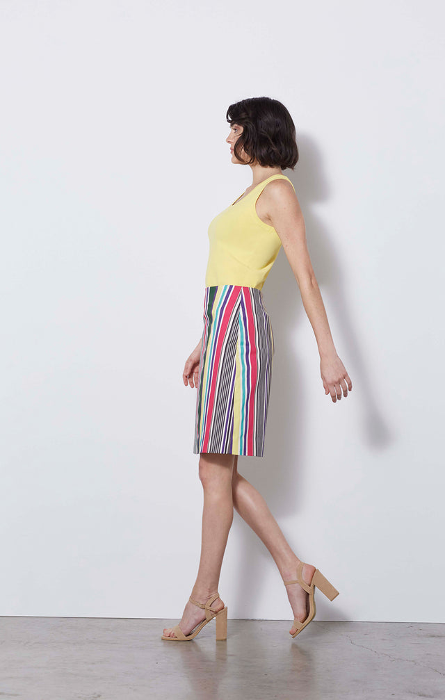 Supernova - Yellow Ultra-stretch Knit Shell - On Model