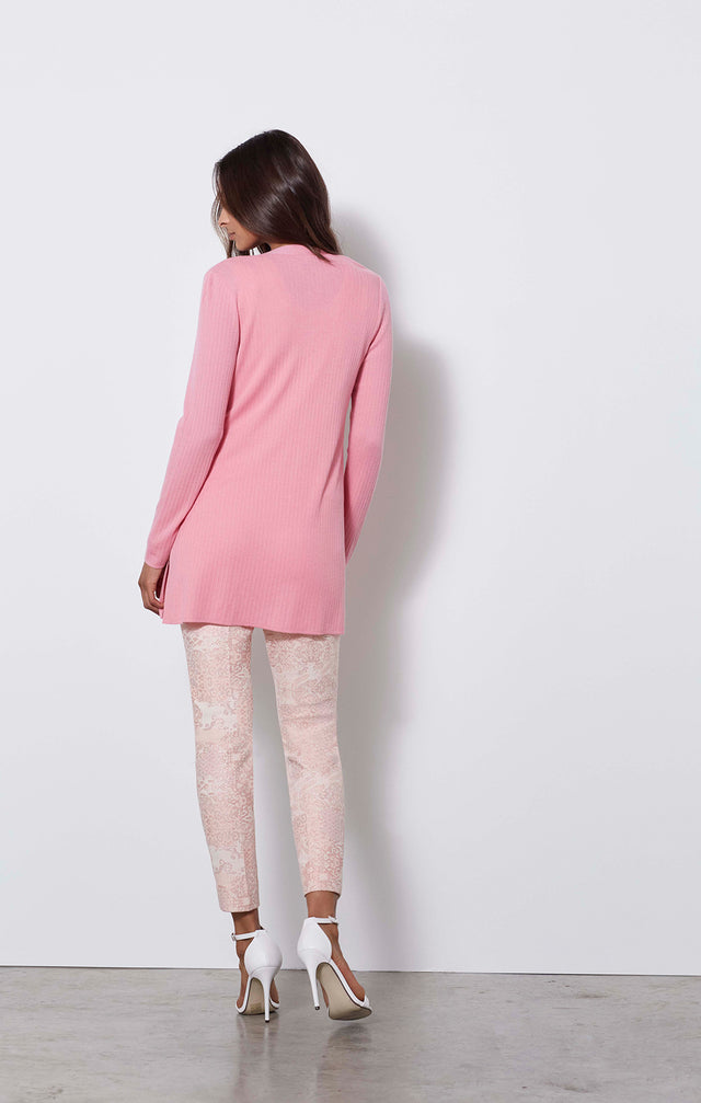 Boscobel-shell - Reversible Pink Cashmere Knit Shell - On Model