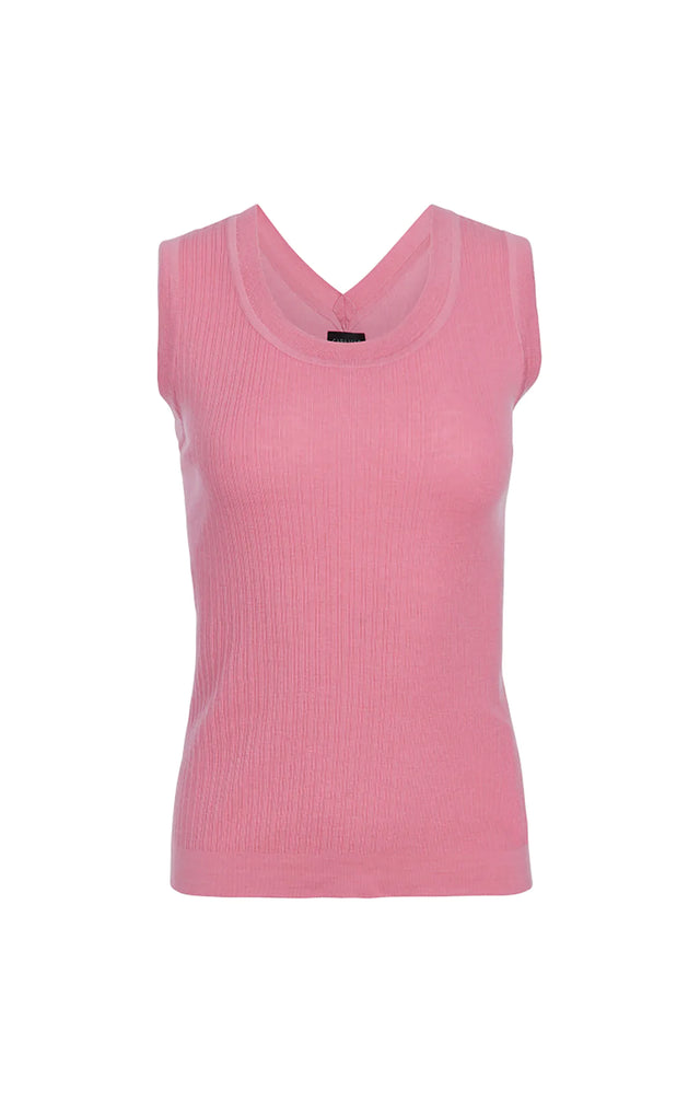 Boscobel-shell - Reversible Pink Cashmere Knit Shell