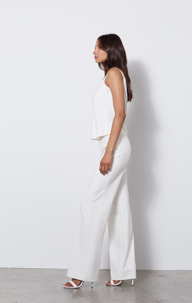 Marguerite - Satin Charmeuse Tank Blouse - On Model
