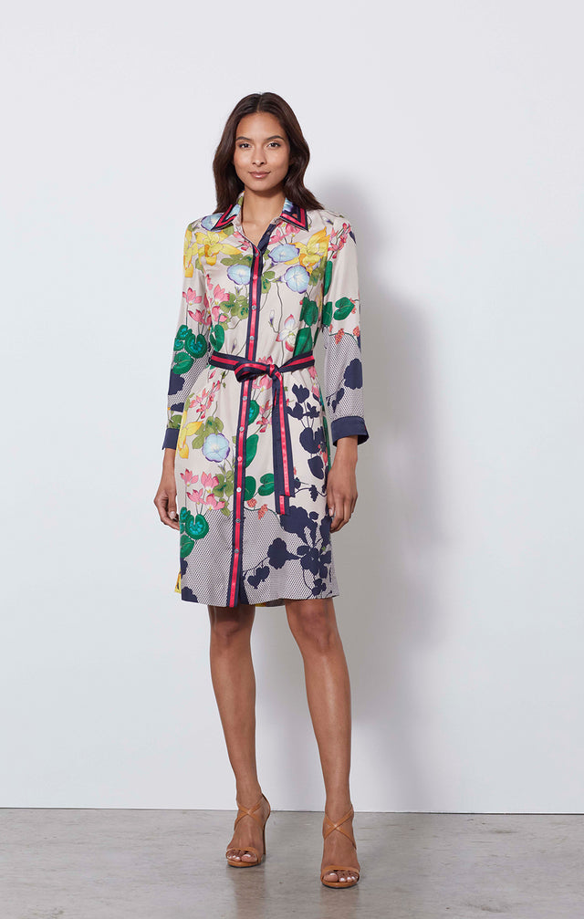 Kew Gardens - Button-front Floral Dress - On Model
