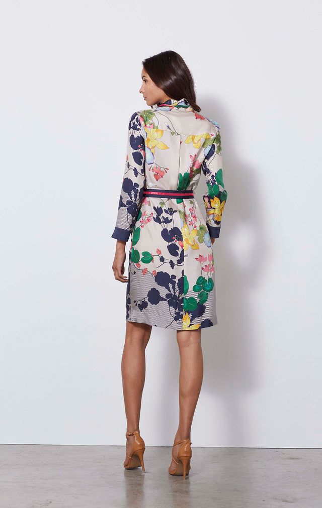 Kew Gardens - Button-front Floral Dress - On Model