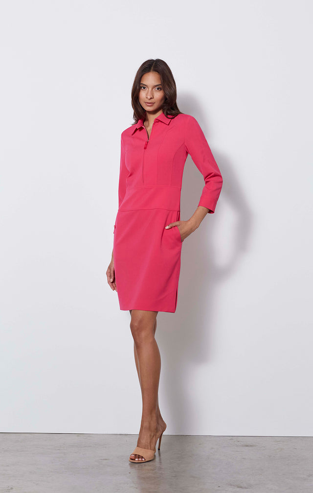 Sweet Pea - Tropical Pink Sheath Dress - On Model