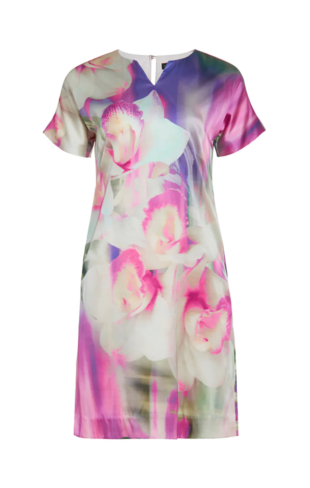 Perfume - Stretch Silk Watercolor Print Dress