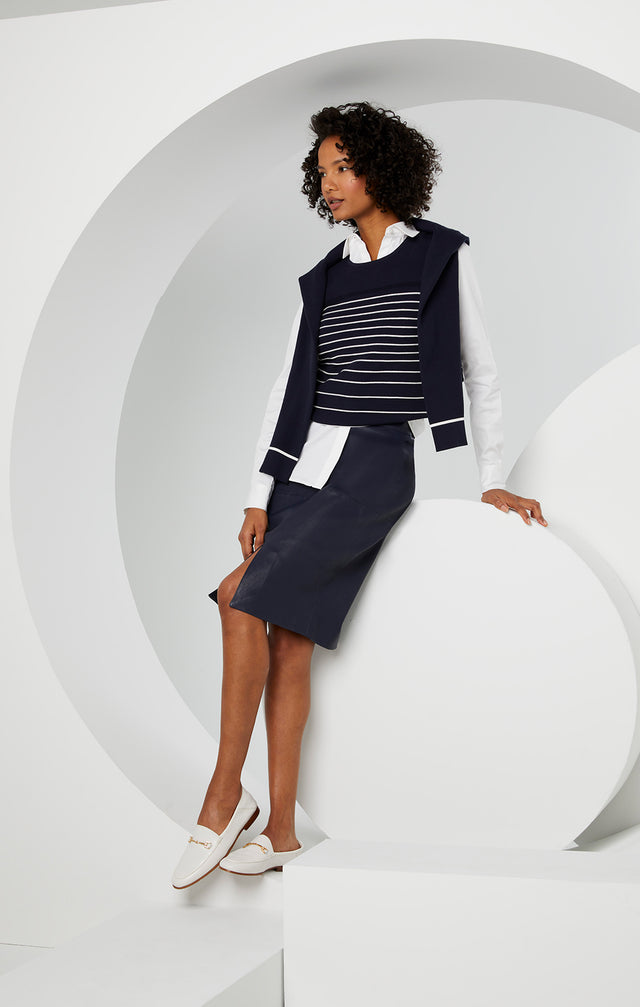 Diffusion - Ottoman-stripe Knit Shell - Lookbook