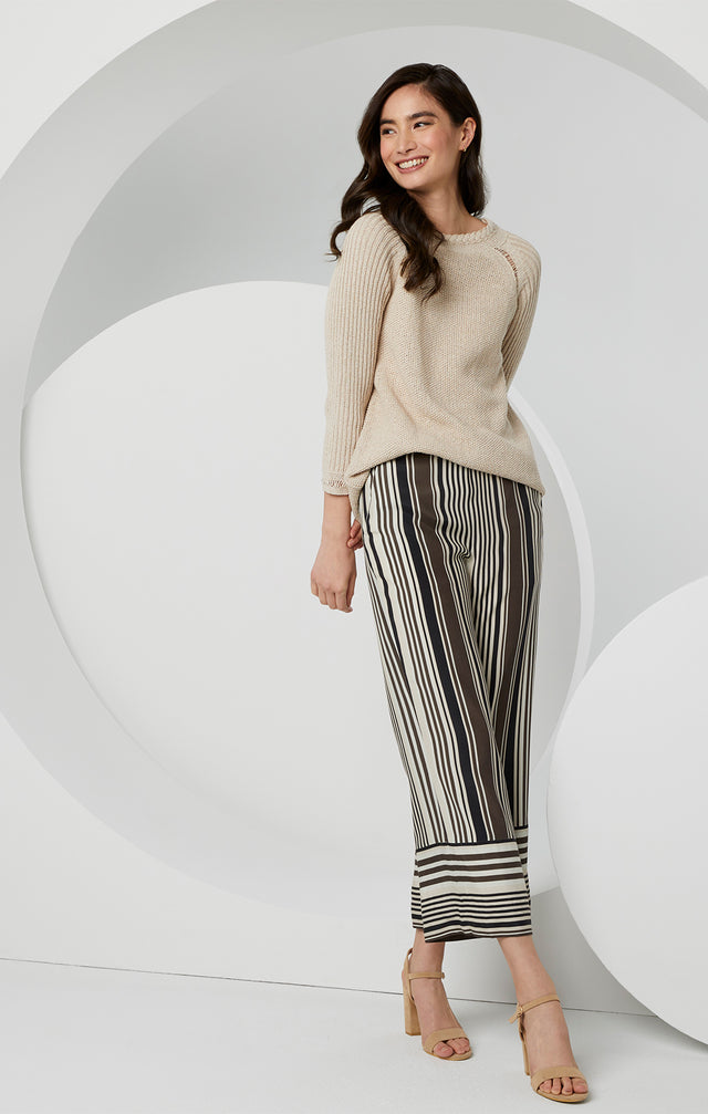 Derby Day - Silky Striped Pull-on Pants - On Model