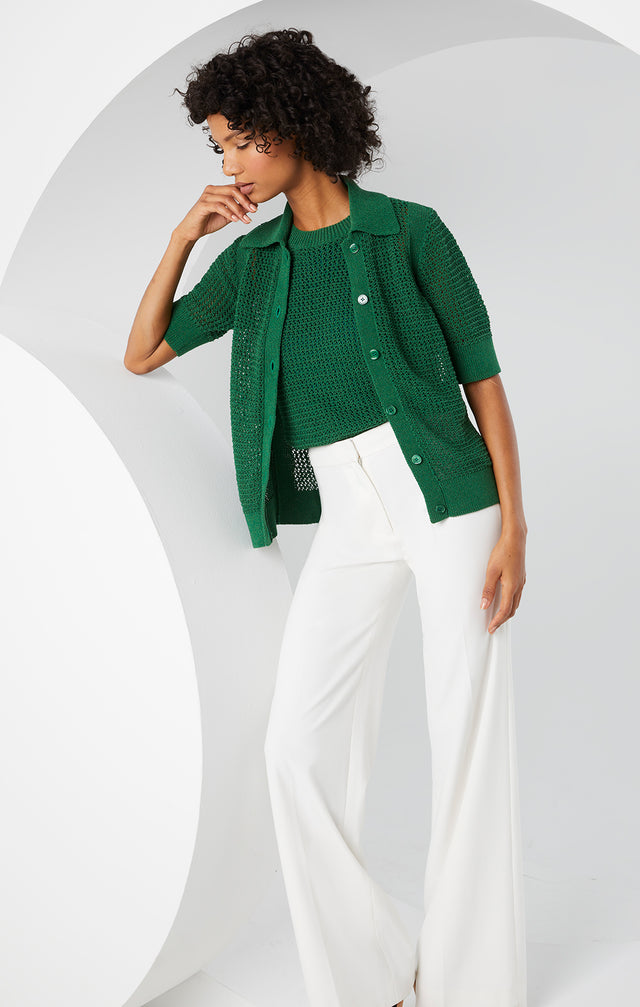 Arden - Sleeveless Mesh Knit Top - Lookbook