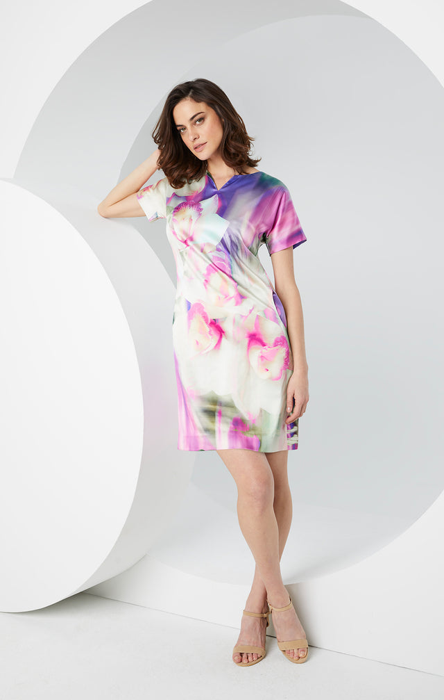 Perfume - Stretch Silk Watercolor Print Dress - Lookbook