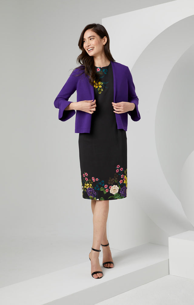 Gauguin - Placed Floral Print Black Dress - Lookbook