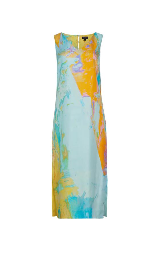 Perfume - Stretch Silk Watercolor Print Dress