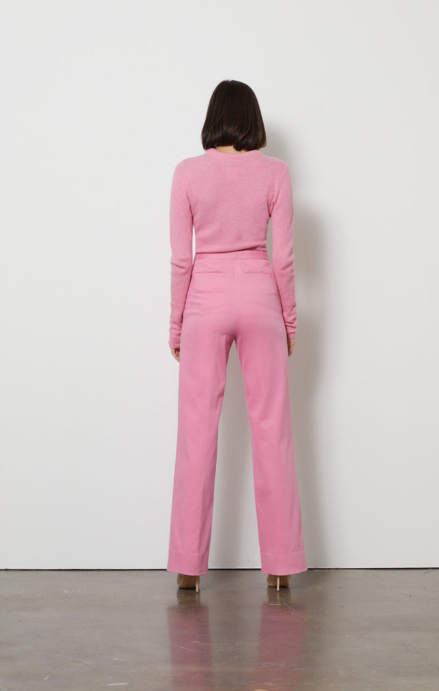 Fairfax Pink - High-Waist Moleskin Trousers - Look