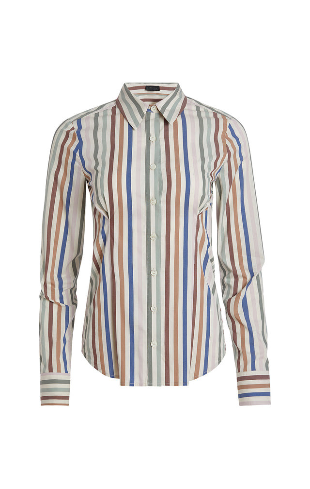 Boulevard - Pleated Striped Shirt -  Product Image