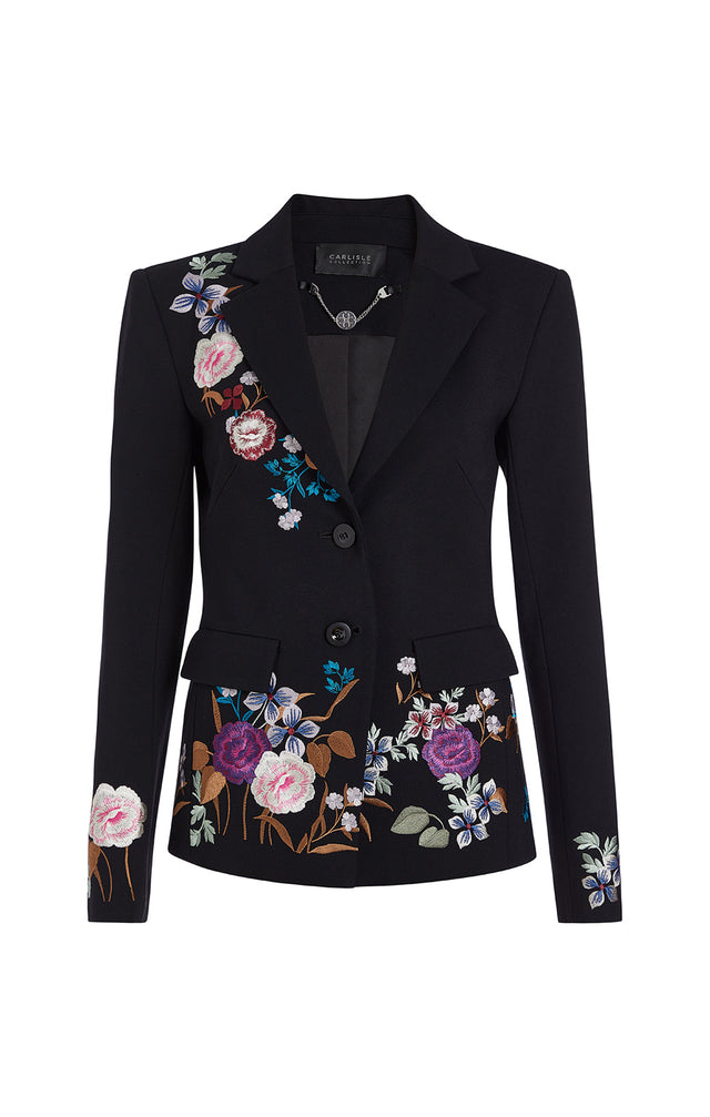 Conservatory - Embroidered Ponte Blazer -  Product Image