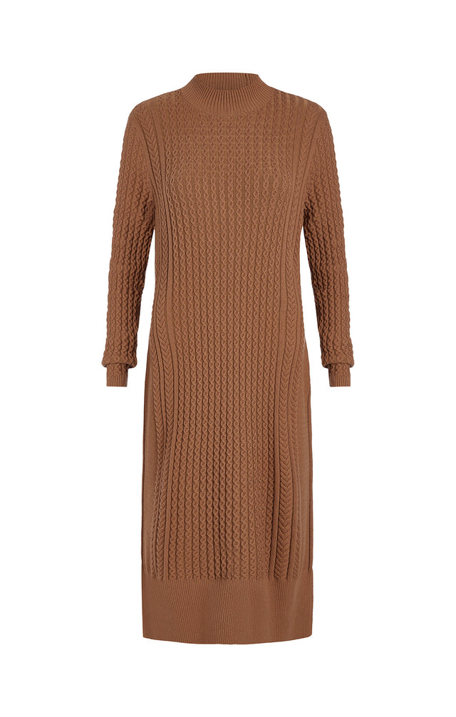 Refuge - Silk-Softened, Cable-Knit Dress - Product Image