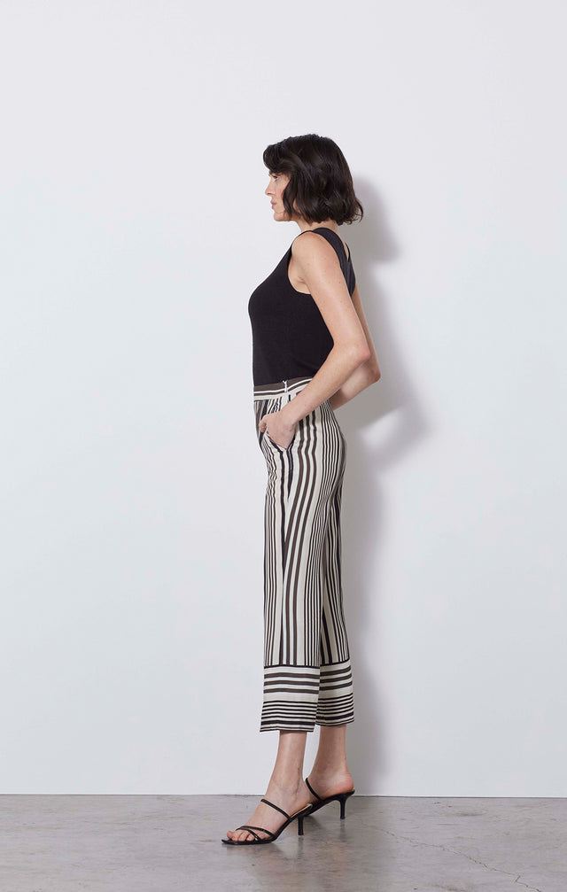 Derby Day - Silky Striped Pull-on Pants - On Model