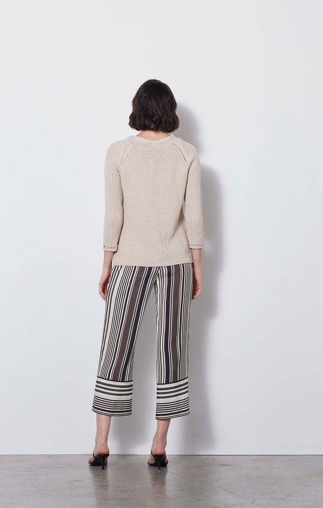 Derby Day - Silky Striped Pull-on Pants - On Model
