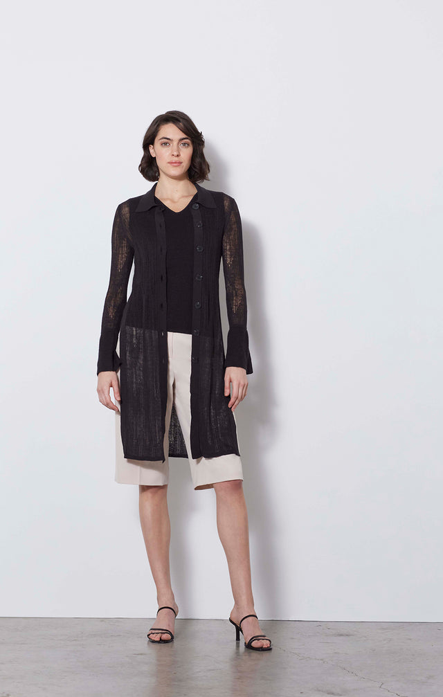Citation  - Reversible Black Knit Shell - On Model