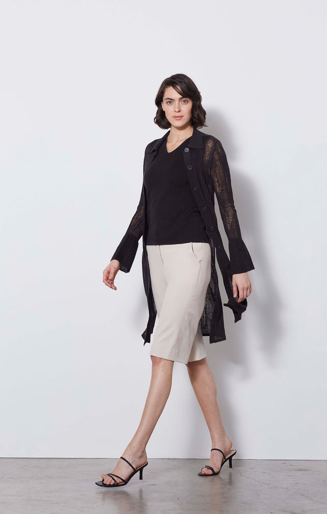 Citation  - Reversible Black Knit Shell - On Model