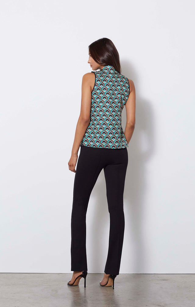 Perspective - Silk-rich, Geometric Print Blouse - On Model