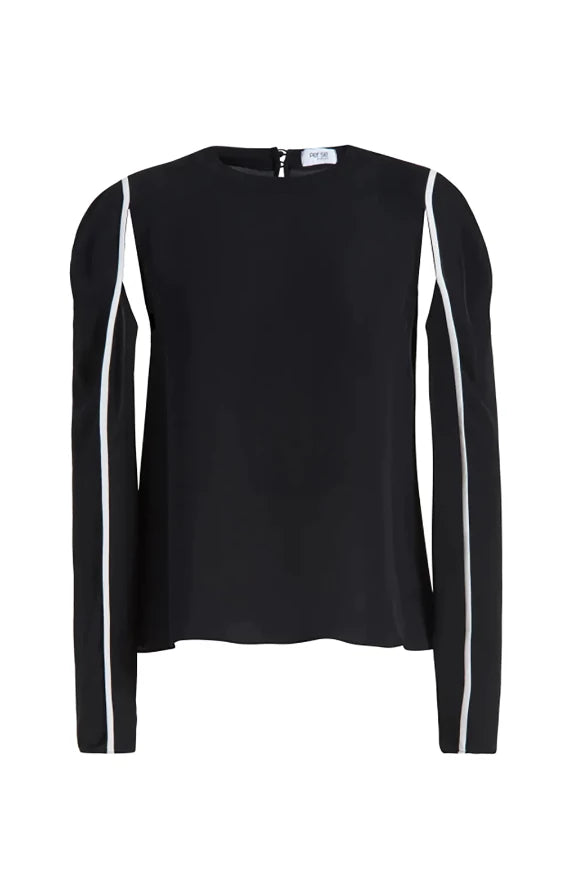 Debonair - Black Silk Georgette Blouse