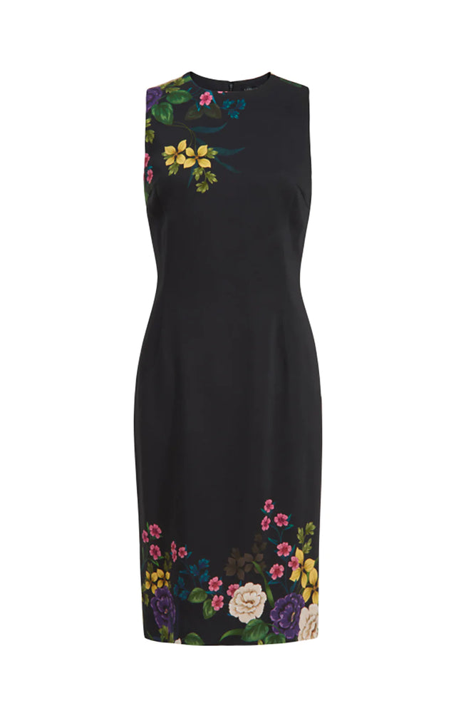 Gauguin - Placed Floral Print Black Dress