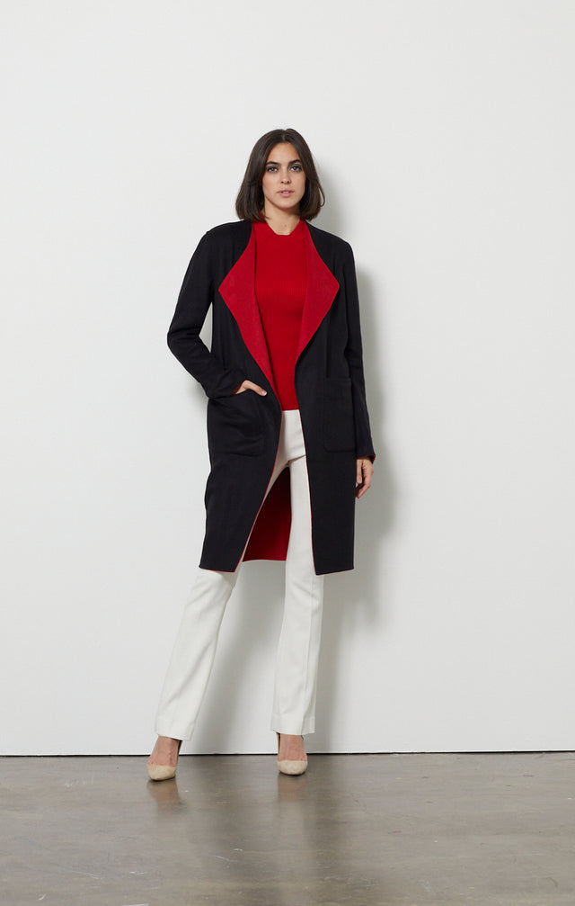 Black Cherry - Double-Faced Blend Coat - Look