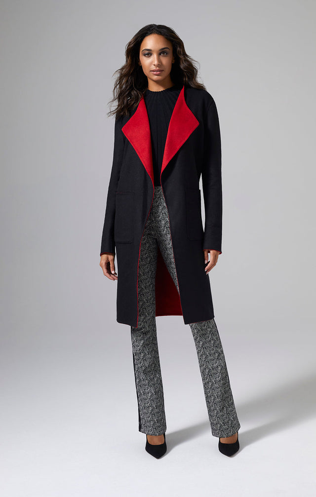 Black Cherry - Double-Faced Blend Coat - Look