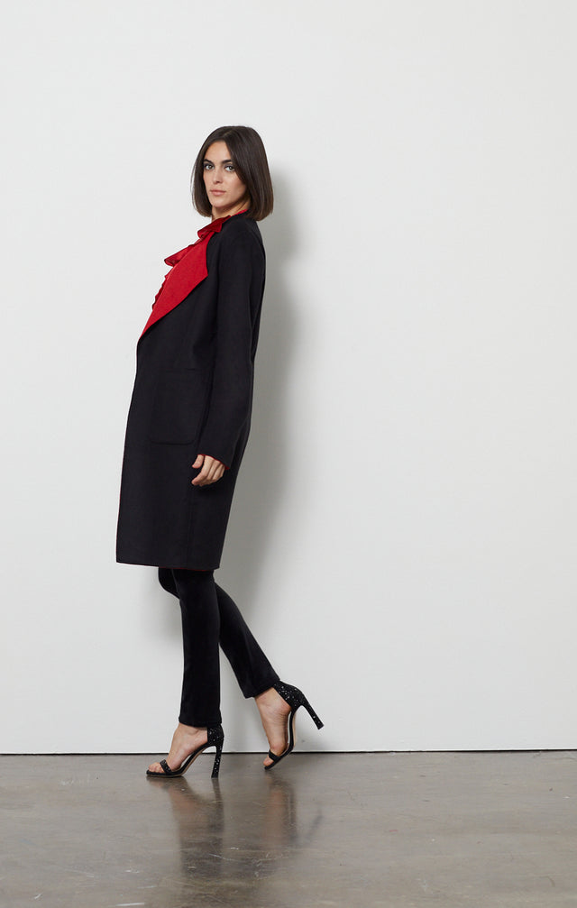 Black Cherry - Double-Faced Blend Coat - Look