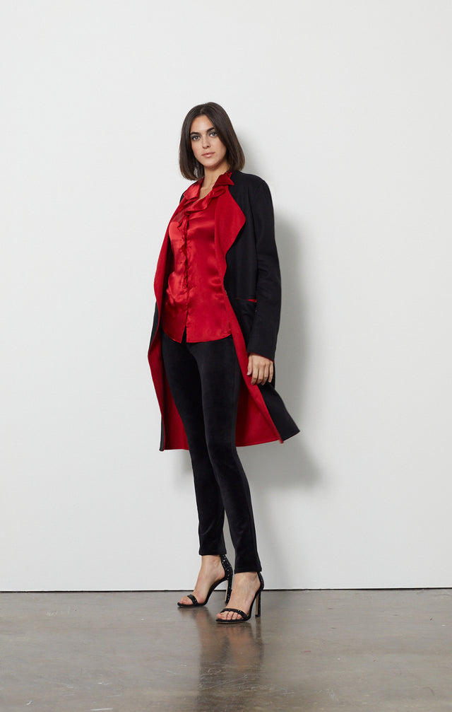 Black Cherry - Double-Faced Blend Coat - Look