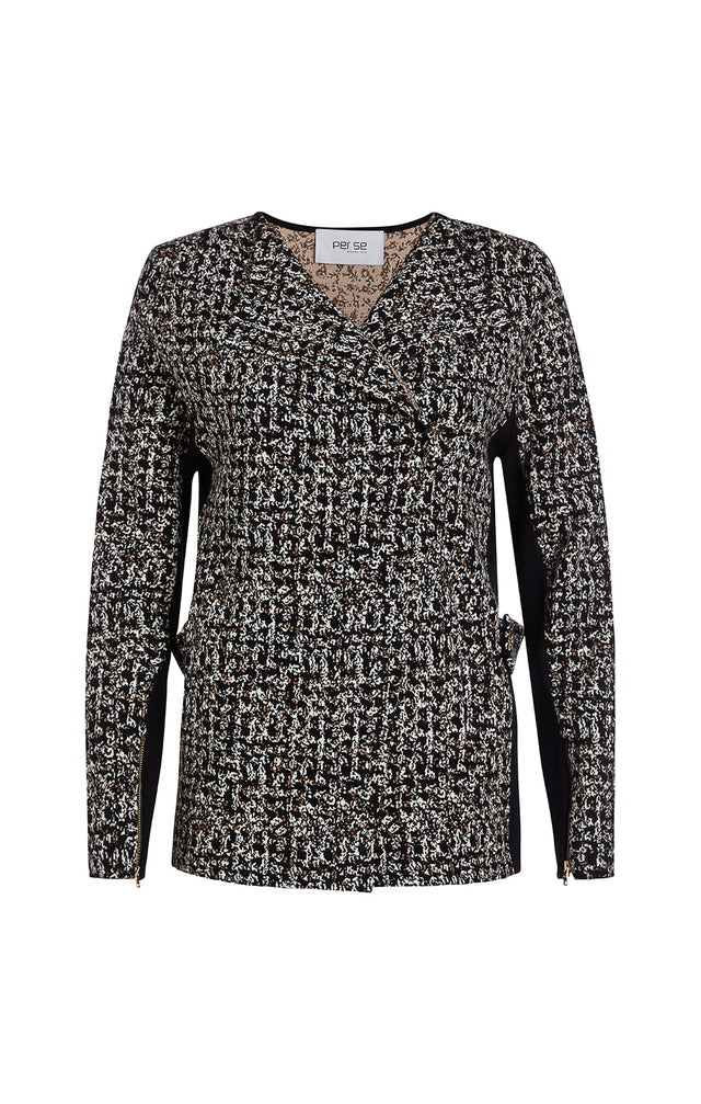 Bon Vivant - Sweater Knit Moto Jacket -  Product Image