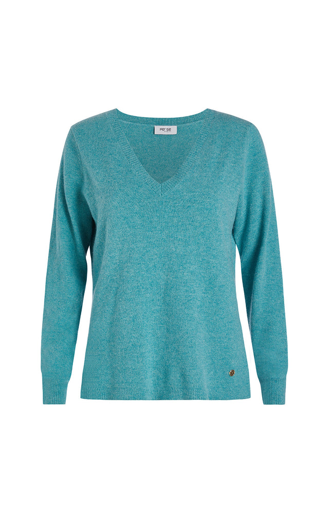 Debut-Turq - Cashmere V-Neck Pullover -  Product Image