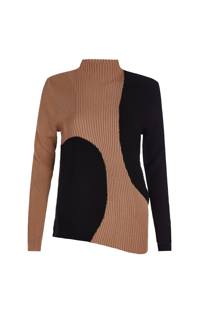Golightly - Asymmetrical Colorblock Sweater -  Product Image
