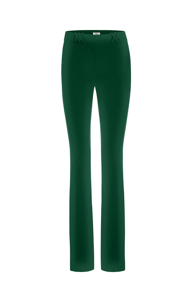Green Room - Ultrastretch Pants With Lattice Belt Loops -  Product Image