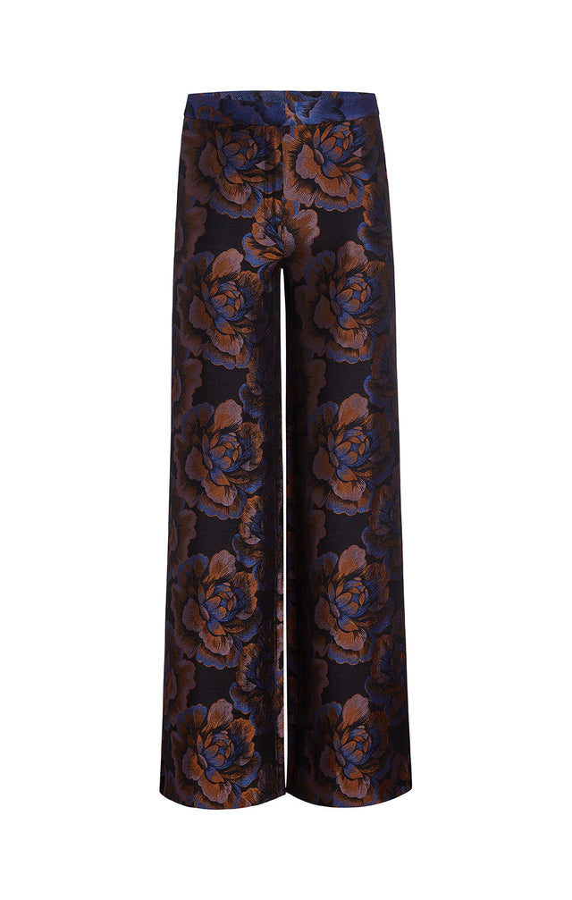 Magnifique - French Floral Jacquard Pants -  Product Image
