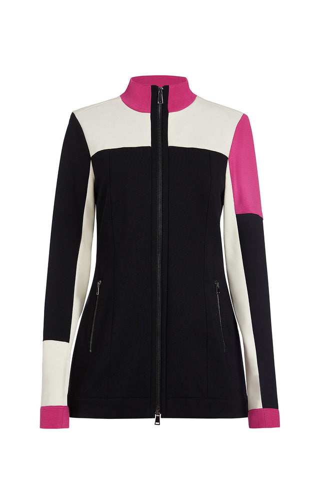 Yacht Club - Colorblock Ponte Knit Athleisure Jacket -  Product Image